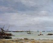 尤金 布丹 : Portreiux, the Port at Low Tide